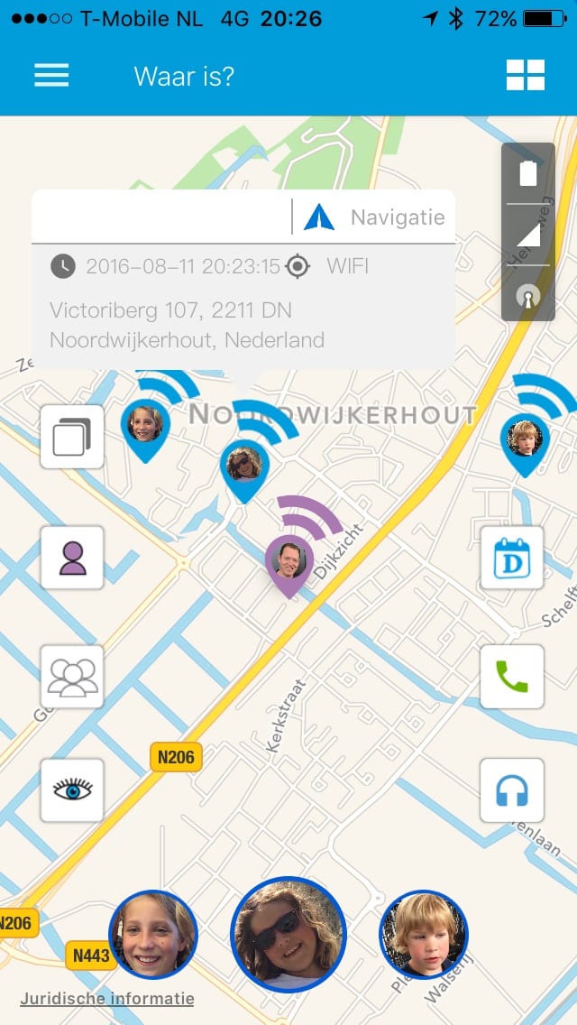 one2track GPS voor kinderen app