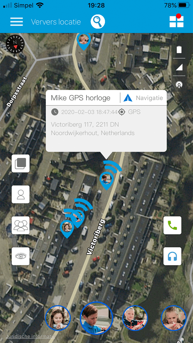 one2track app sattelite view
