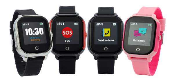 Connect Go GPS telefoonhorloges voor kinderen zilver-rood-zwart-roze